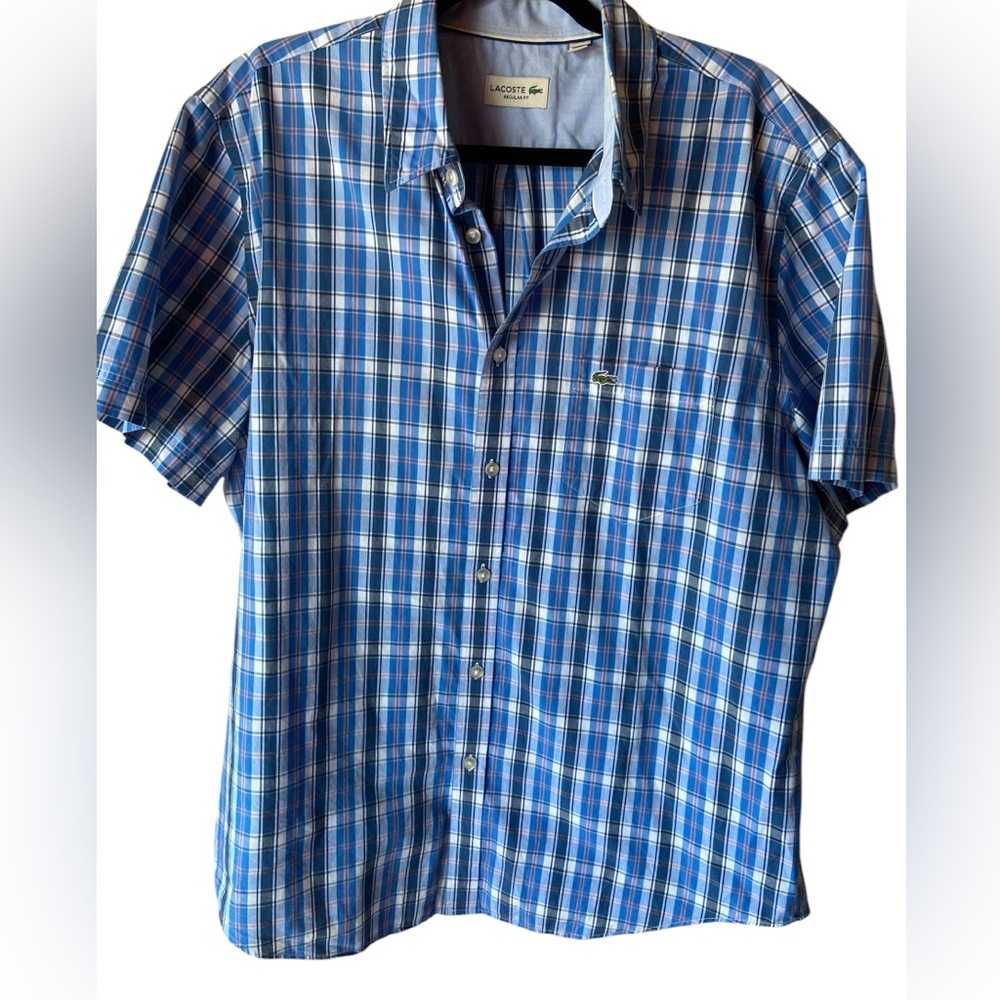 Lactose Men’s shirt sleeve button down Lacoste shirt regular fit, size L/XL 43